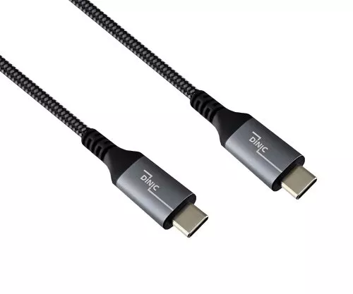 Cable DINIC USB C 4.0, 240W PD, 40Gbps, 1m tipo C a C, enchufe de aluminio, cable de nylon, caja DINIC